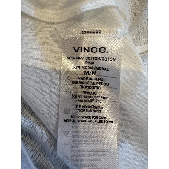 VINCE Essential white Pima Cotton Crew Neck T-Shirt Size M - Picture 5 of 6